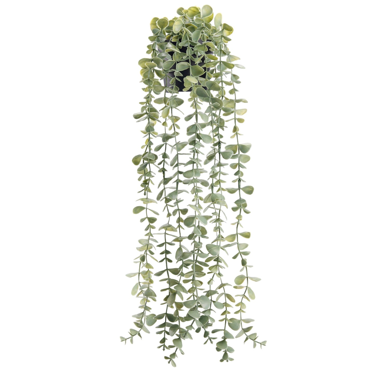 ELVASTON 1Pcs Fake Plants Hanging Artificial Potted Faux Eucalyptus Plants