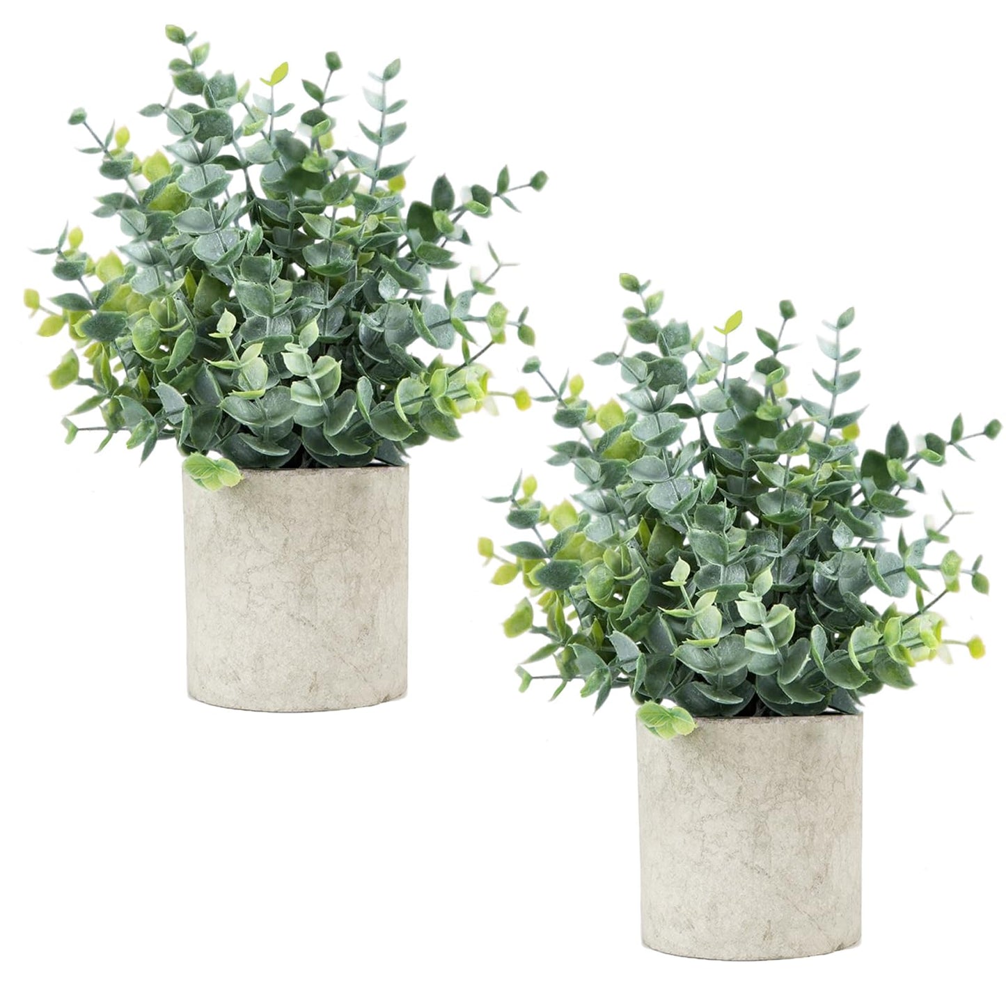 ELVASTON 2 Pcs Small Artificial Plants Eucalyptus
