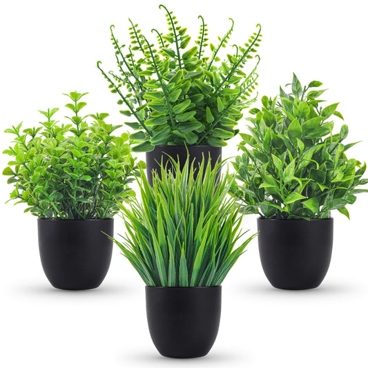 ELVASTON Fake Plants 4 Packs Artificial Plants