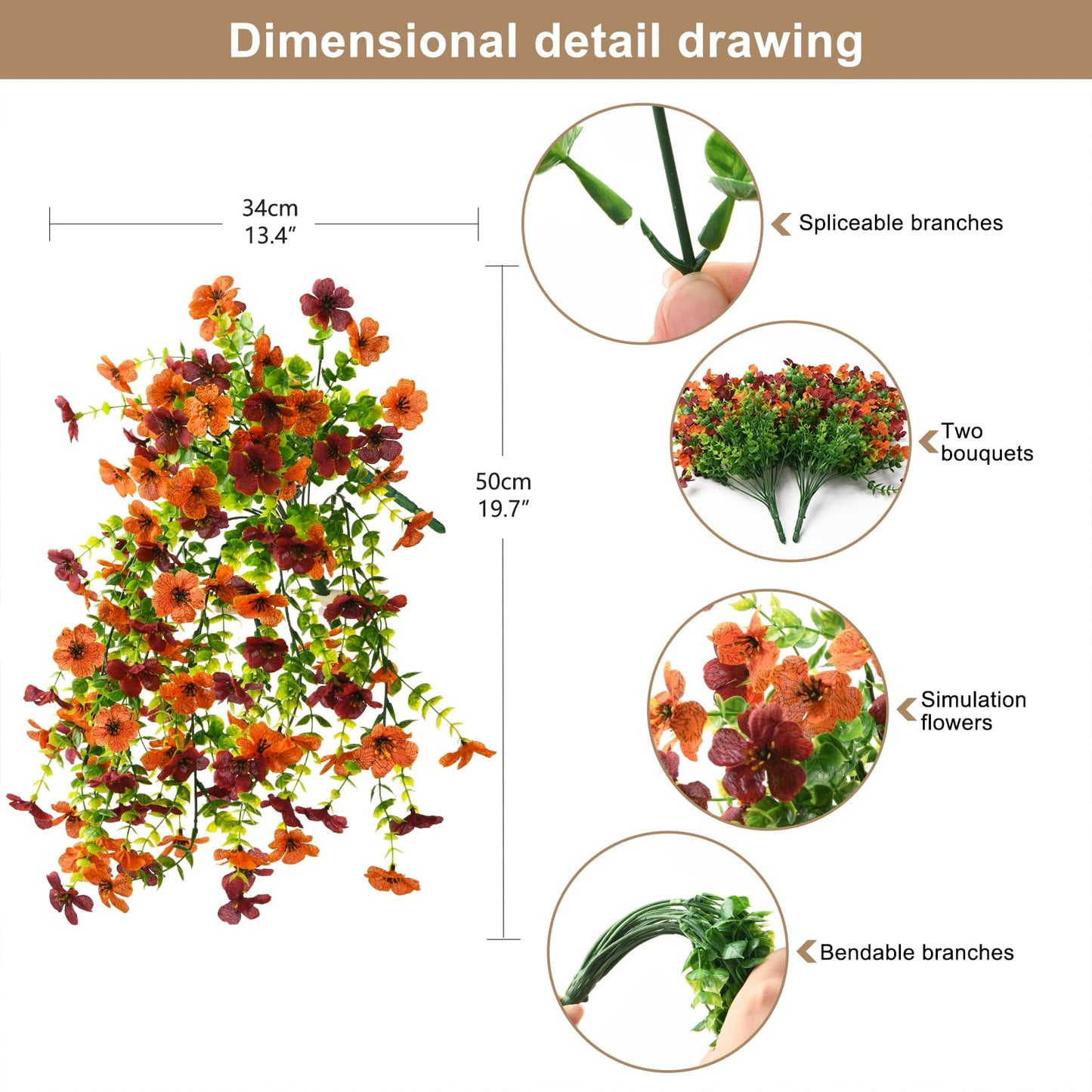 ELVASTON Fall Artificial Outdoor Flowers